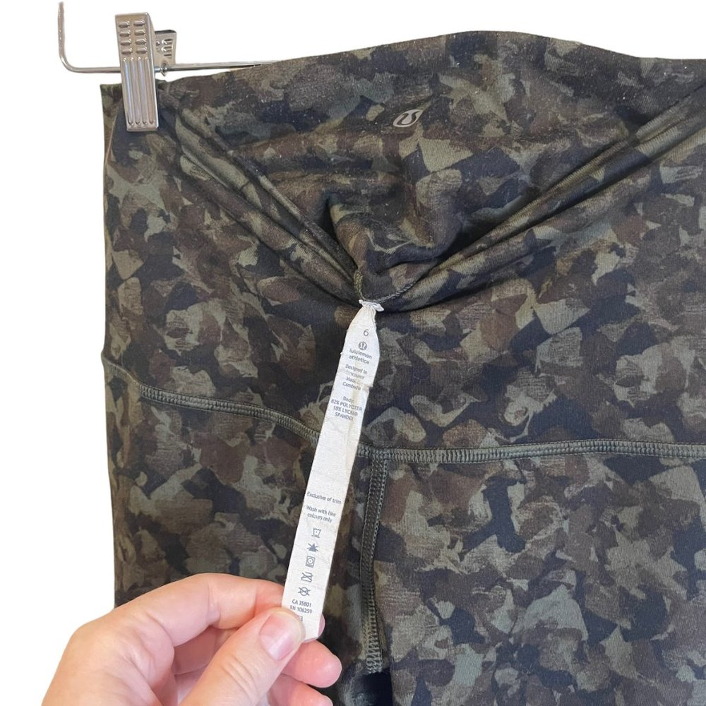 LULULEMON| Wunder Under *Full-On Luon (Roll Down) Mystic Jungle Fatigue SZ 6 - Picture 10 of 13